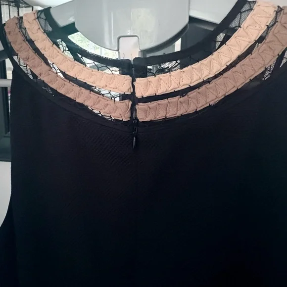 Ann Taylor Black Shift Dress with Metallic Braided Neckline – Size 8P - Picture 5 of 5